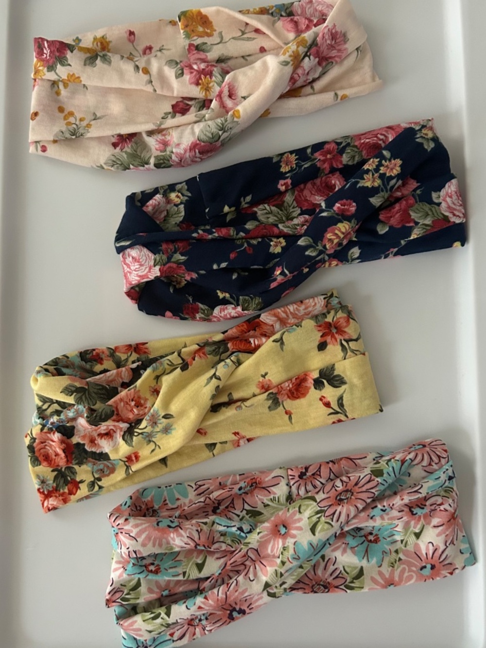 Elacucos Twisted Floral Headbands Set of 4 NWT